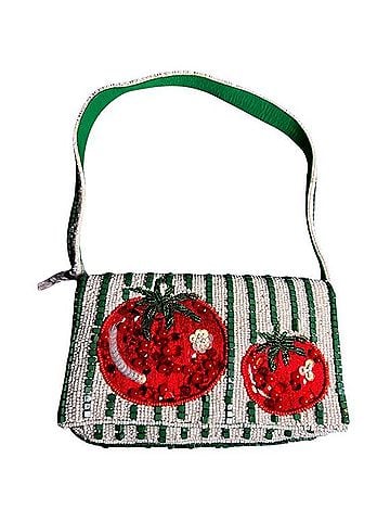 America & Beyond Striped Tomato Beaded Bag Shoulder Bag (view 1)