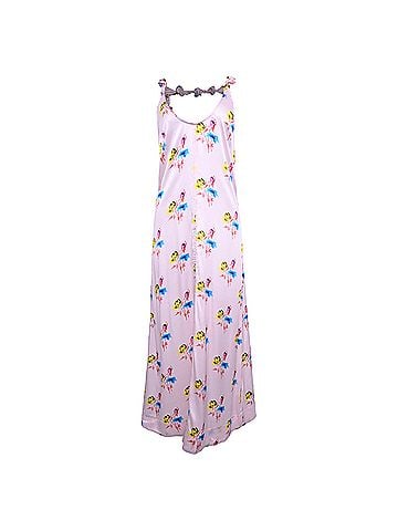 Ganni Ganni Floral Printed Midi Slip Dress in Multicolor Silk (view 1)