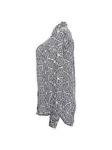 Theory Theory Printed Button-Down Shirt in Black and White Silk (view 2)