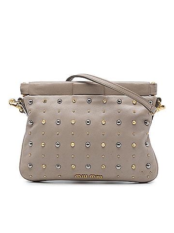 Miu Miu Studded Nappa Frame Clutch with Strap (view 1)