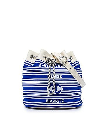 Chanel Venise Biarritz Mixed Fibers and Lambskin Drawstring Bucket Bag (view 1)