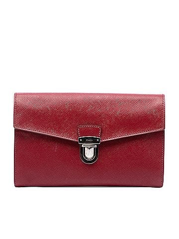 Prada Saffiano Envelope Pushlock Clutch (view 1)