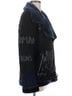 Desigual 100% Polyester Black Blue Faux Leather Jacket Size 6 - photo 4
