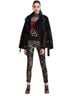 Desigual 100% Polyester Black Blue Faux Leather Jacket Size 6 - photo 2