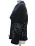 Desigual 100% Polyester Black Blue Faux Leather Jacket Size 6 - photo 5
