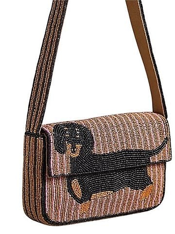 Anthropologie The Fiona Dachshund Dog Beaded Bag Shoulder Bag (view 1)