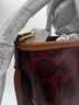 Coach Print Multi Color Brown Burgundy Leather Tote One size - photo 12