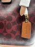 Coach Print Multi Color Brown Burgundy Leather Tote One size - photo 5