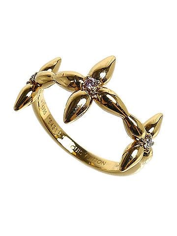 Louis Vuitton LOUIS VUITTON Louis Vuitton GP Rhinestone Ring Louisette Signature M1439S Women's (view 1)