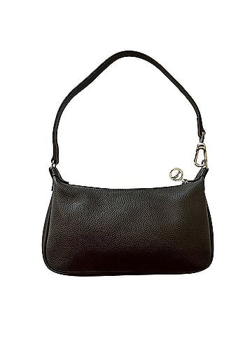 Longchamp Le Foulonne Grey Pebbled Leather Baguette Silver Carabiner Strap Leather Shoulder Bag (view 2)
