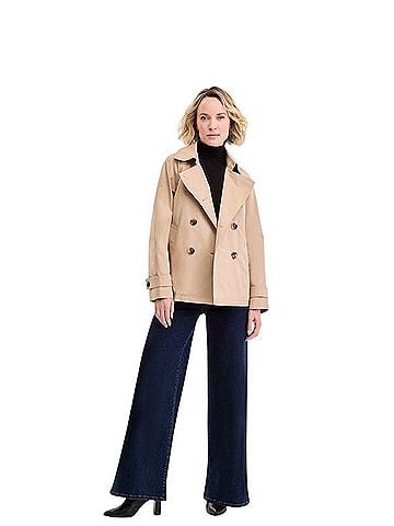 Michael Kors Short Double-Breasted Trench Coat Trenchcoat (view 1)