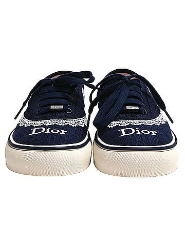 Christian Dior Dior Saltwind Sneakers in Navy Blue Cotton (view 2)