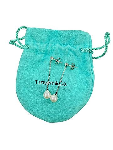 Tiffany & Co. TIFFANY&amp;Co. Tiffany Ziegfeld Collection Earrings, AG925 Sterling Silver, Pearl, Weight 1.9g, Women's, with Storage Bag. (view 2)