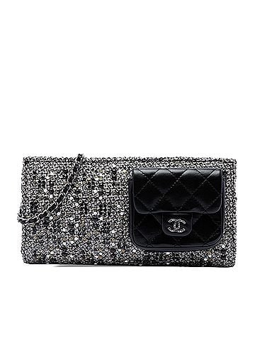 Chanel Monochrome Tweed Embellished Mineral Nights Pochette Wristlet (view 1)