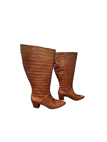 Naturalizer Melanie Croc Embossed Wide Calf Boots (view 2)