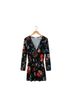 Kaileigh Floral Black Multi Color Jumpsuit Size M - photo 1