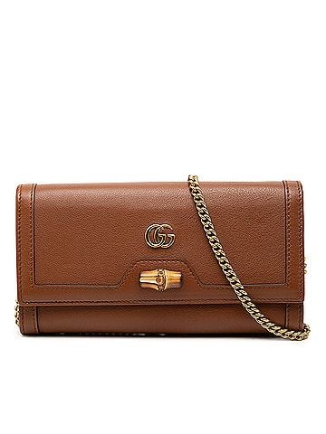 Gucci Calfskin Bamboo Diana Wallet on Chain (view 1)