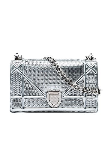 Dior Mini Metallic Patent Microcannage Diorama Flap (view 1)