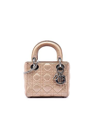 Dior Mini Metallic Lambskin Cannage Lady Dior (view 1)