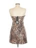 White Fox Animal Print Brown White Fox Cocktail Dress Size M - photo 2