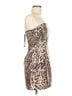 White Fox Animal Print Brown White Fox Cocktail Dress Size M - photo 3
