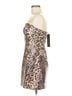 White Fox Animal Print Brown White Fox Cocktail Dress Size M - photo 4