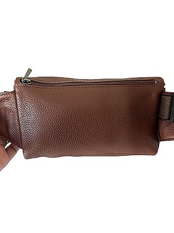 Longchamp Vintage Le Foulonne Pebbled Leather Brown Gunmetal Hardware Y2K Minimalist Leather Belt Bag (view 2)