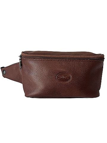Longchamp Vintage Le Foulonne Pebbled Leather Brown Gunmetal Hardware Y2K Minimalist Leather Belt Bag (view 1)