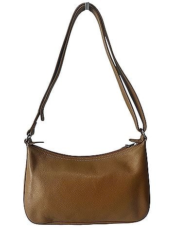 Longchamp Le Foulonne Pebbled Leather Baguette Oxidized Silver Zipper Pull Adjustable Strap Y2K Leather Shoulder Bag (view 2)