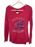 Harley Davidson Red Pink Long Sleeve Blouse Size L - photo 1