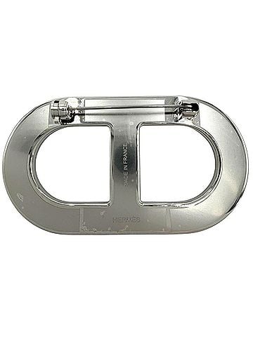 Hermès Hermes Brooch for Women, Chaine d'Ancre design, Leather, Black, Approx. 14.4g (view 2)
