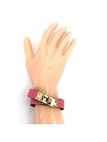 Hermès Hermes Bracelet for Women, Mini Kelly Double Tour Bangle, Leather, U Stamp, Pink Gold Hardware, Approx. 18.4g, 2022 Model (view 2)