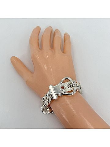 Hermès Hermes Bracelet for Men and Women, Brooke Sellier MM, Jewelry Accessory, Adjustable, HERMES, Sterling Silver 925, Approx. 68.4g (view 2)