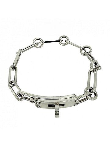 Hermès Hermes Men's Chain Bracelet Kelly Chaine Simple Tour Accessory Jewelry Size 19 HERMES Sterling Silver 925 Approx. 26.3g (view 1)