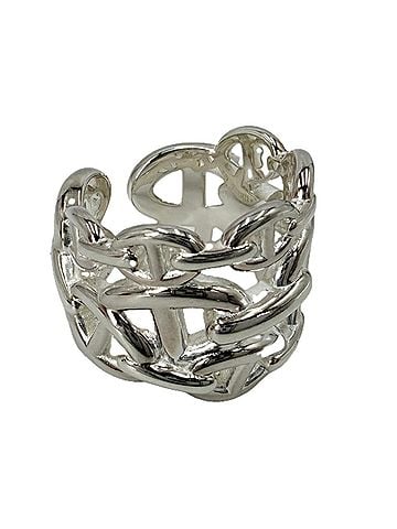 Hermès Hermes Chaine d'Ancre Enchainée GM Ring for Men and Women, Sterling Silver 925, Approx. 14.9g (view 1)