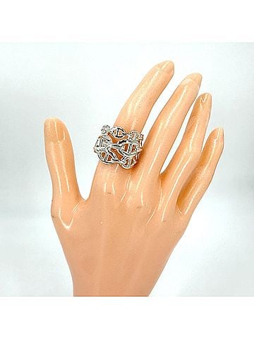 Hermès Hermes Chaine d'Ancre Enchainée GM Ring for Men and Women, Sterling Silver 925, Approx. 14.9g (view 2)