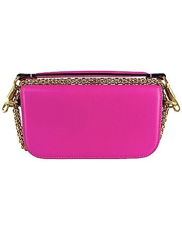 Valentino Garavani Valentino Garavani Women's Loco Shoulder Bag Mini Handbag Crossbody Small Chain Leather Pink Gold Hardware (view 2)