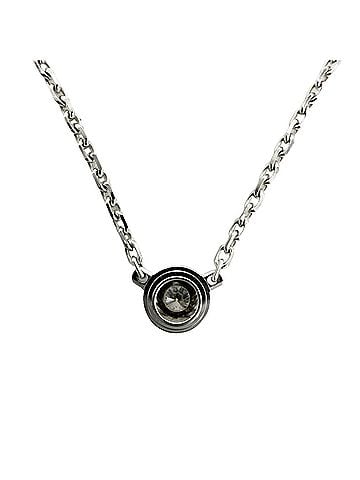 Cartier Cartier Damour XS Necklace for Women, Single Diamond, Adjustable, Au750 18K White Gold, Approx. 2.2g (view 2)