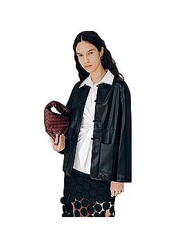 Commense Knot Button Faux Leather Jacket Jacket (view 1)