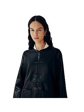 Commense Knot Button Faux Leather Jacket Jacket (view 2)