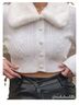 Cider FAUX FUR ROMANTIC CABLE KNIT CROP JACKET Jacket - photo 2