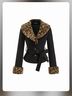 Cider Chic Woollook Faux Leopard Fur Trim Collar Cinched Waist Jacket With Belt Jacket - photo 4