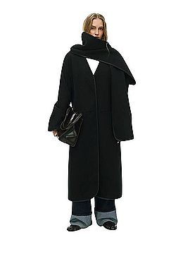 Cider Wool-Look V-Neck Oversized Coat Coat (view 2)