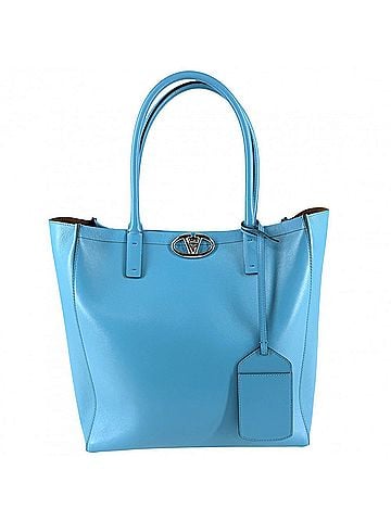 Valentino Garavani Valentino Garavani Tote Bag for Women, V-Logo Rocker, Shoulder Bag, Leather, Blue, Silver Hardware (view 1)