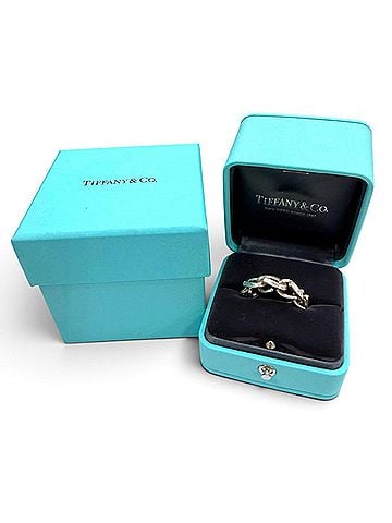 Tiffany & Co. TIFFANY&amp;Co. Tiffany Forge Link AG925 Ring, Silver, Weight 10.2g, Men's/Women's Accessory, Comes with Box. (view 2)
