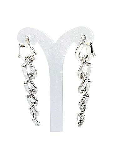 Tiffany & Co. TIFFANY&amp;Co. Tiffany Forge Drop Link AG925 High Polish Earrings (Pair) Silver, Weight 20.3g, Women's (view 1)