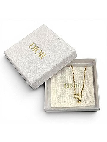 Christian Dior Christian Dior DIOR N2890WOMCY Petit CD Necklace, Rhinestone Pendant, Gold, Women's, with Box and Dust Bag (view 2)