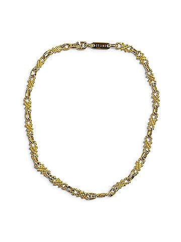 Céline CELINE Vintage Rope Motif Chain Necklace Choker - Gold Women's Accessory (view 1)