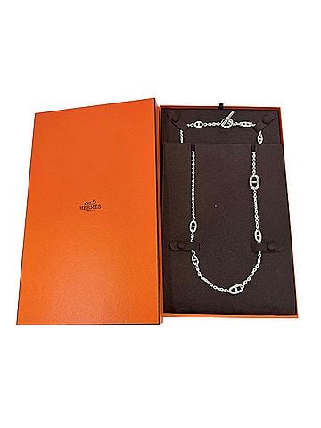 Hermès HERMES Farandole Necklace, AG925, Chaine d'Ancre pattern, 2024 model, Italian made, weight 99.3g, women's, with box. (view 2)