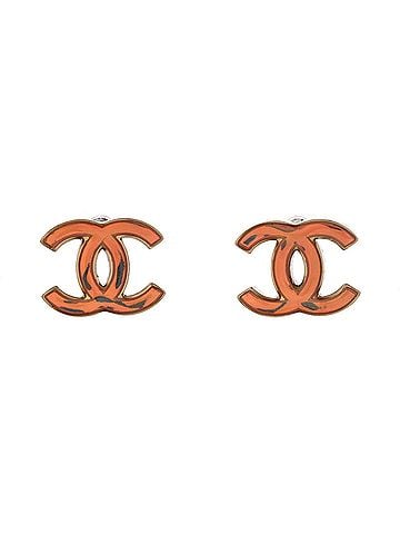 Chanel CC Stud Earrings Metal with Enamel (view 1)